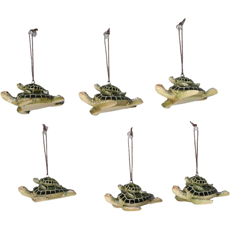 Ensemble de 6 décorations murales pour mère et bébé tortues marines