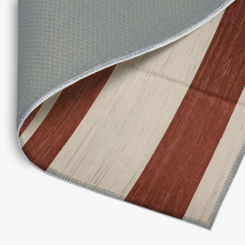 Tapis intérieur / extérieur beige HorizontalStripes, Rectangulaire 8 pi x 10 pi
