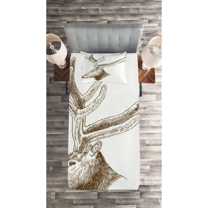 Rustic Coverlet, Twin Bedspread + 1 Sham
