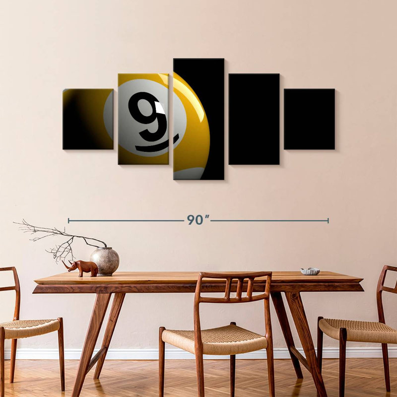 Billard à neuf boules, H 42 po x l 92 po