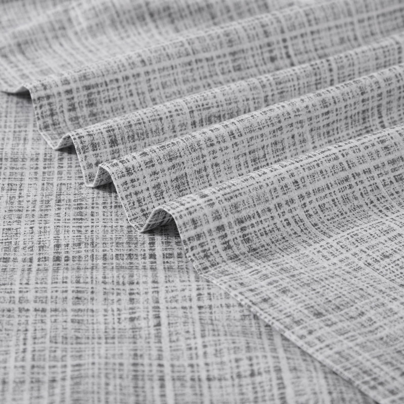 Gray Geometric Cotton Percale Queen Sheet Set