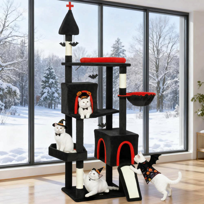Tour pour chat 78 po avec lit en cercueil