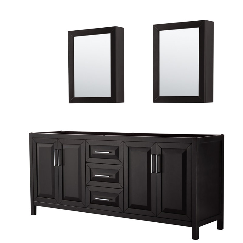 Daria 80'' W Double Vanity, Dark Espresso, Polished Chrome
