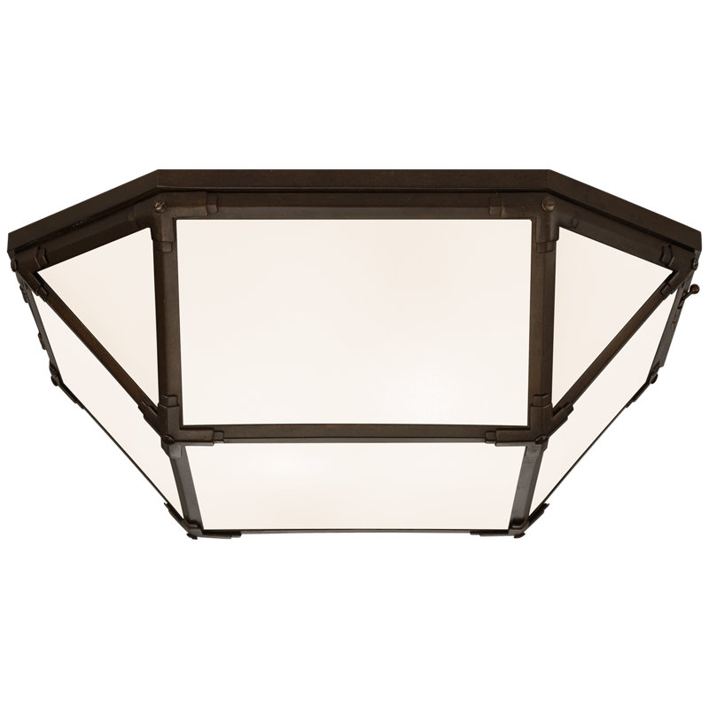Suzanne Kasler Morris Large Flush Mount, White, Antique Zinc