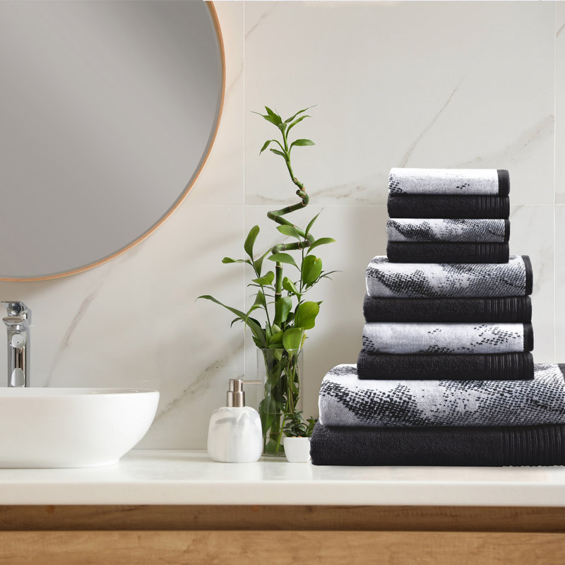 Ensemble de serviettes 100% coton à séchage rapide 500 g / m² Kreager 500 g / m², Noir, noir, noir, noir