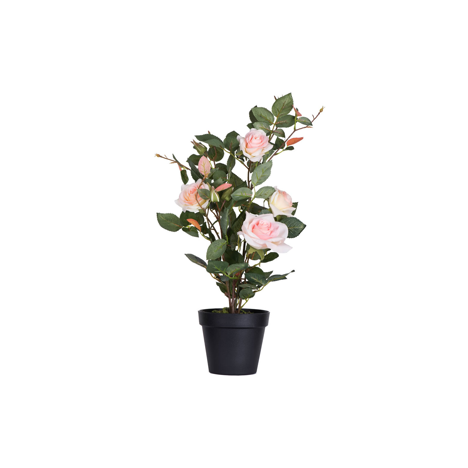 21" Artificial Yellow Rose Plant in Pot, Pink