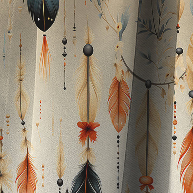Desert Dreamcatchers Boho Pattern - Boho Curtain - Blackout Abstract Curtain - 1 Panels, 52" W x 108" L