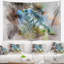 Iguane abstrait, gros plan, peinture sur tapisserie-28491107