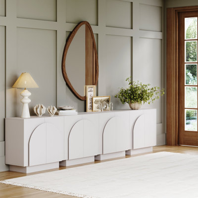 Eastampton Solid Wood TV Stand 2 - Door Accent Cabinet (4-Piece Set)