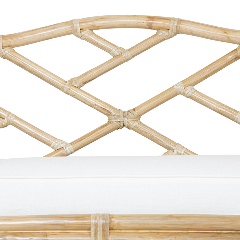 Chippendale Upholstered Bench, Natural