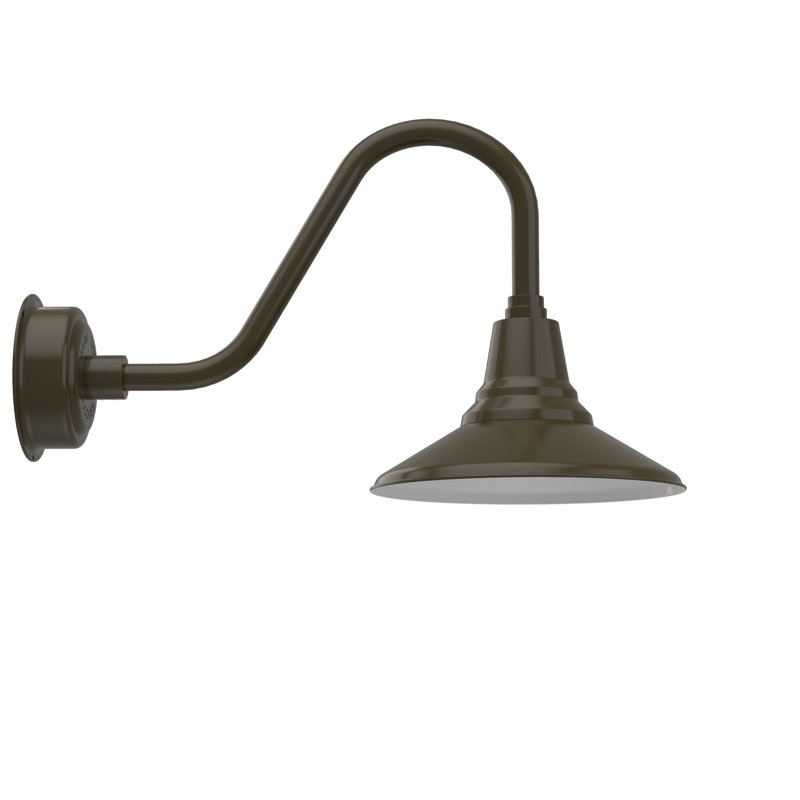 Luminaire de grange d'extérieur Albali, H 13,67 po x l 12 po x P 25 po, Bronze acajou