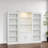 3-Pieces Bookcase Display Cabinet With 5 Colors Adjustable Led Ceiling Light, Retro Style Bookshelves With Tempered Glass Shelves For Living Room, Office, Studio Or Workspace-130667044