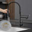 Robinet de cuisine commercial en acier inoxydable avec douchette rétractable, robinet d'évier de cuisine à poignée simple