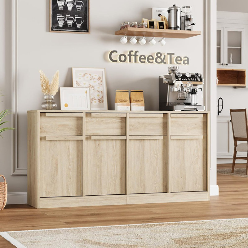 Grande armoire buffet avec tiroirs, poirier