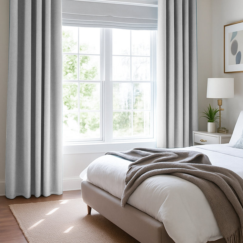Paire de rideaux occultant et isolants avec œillets Ipswich , Gris clair, l 52 po x L 45 po