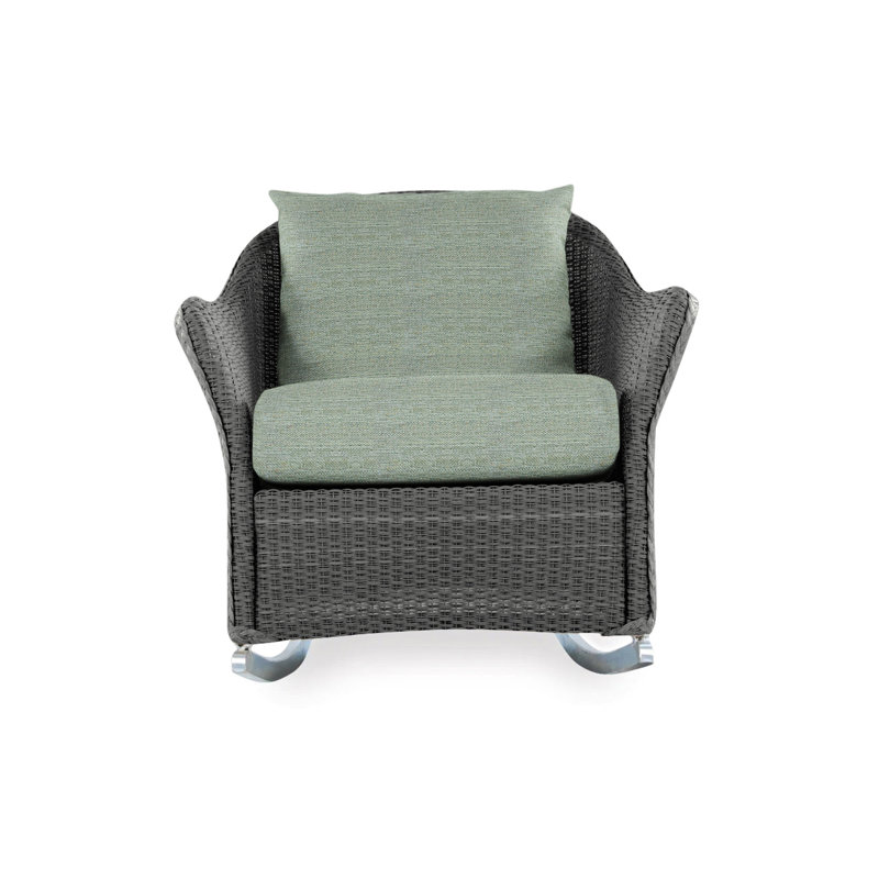 Weekend Retreat Outdoor Rocker Chair, Loveboat Mint, Matte White
