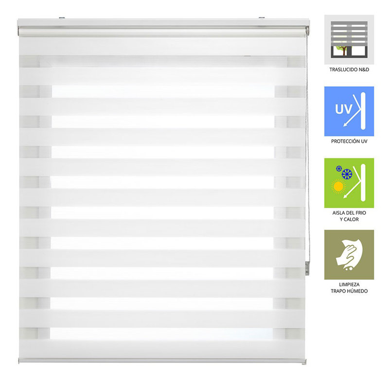 Semi Sheer Roller Blind, White, 175 cm L x 145 cm W