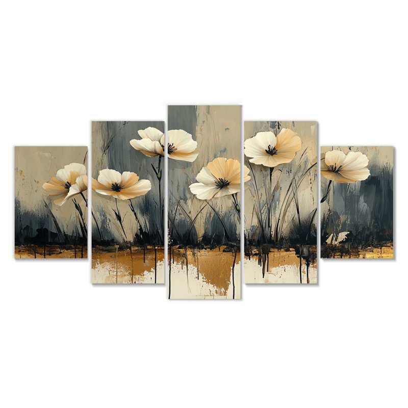 Minimalisme, désert, fleur d'œillets IV - œillets, art mural - ensemble de décorations murales traditionnelles