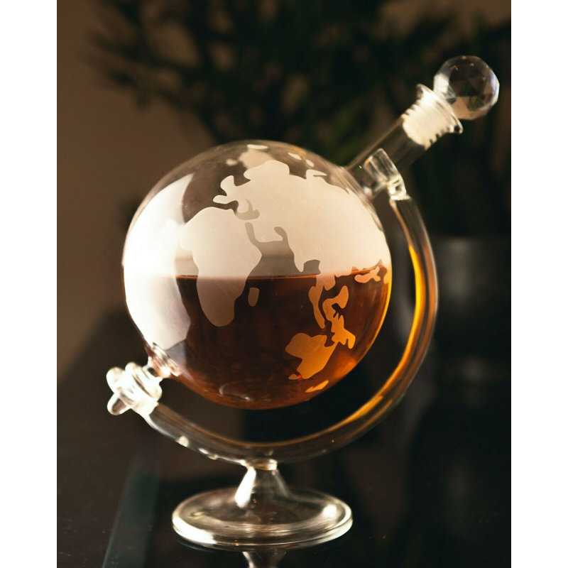 Elosie World Globe Glass 0.7L Decanter
