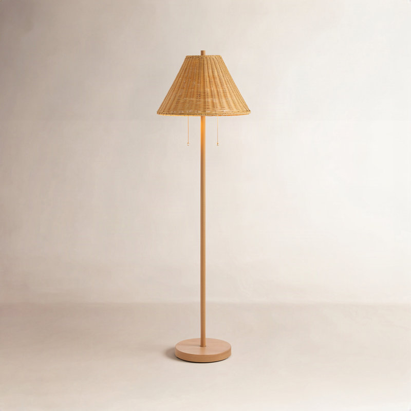 Igby 61'' Brown Wood Traditional Floor Lamp, Brown