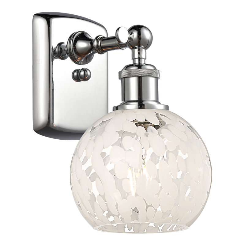 Berganzo Steel Armed Sconce, 9" H x 6" W x 7.13" D, Polished Chrome