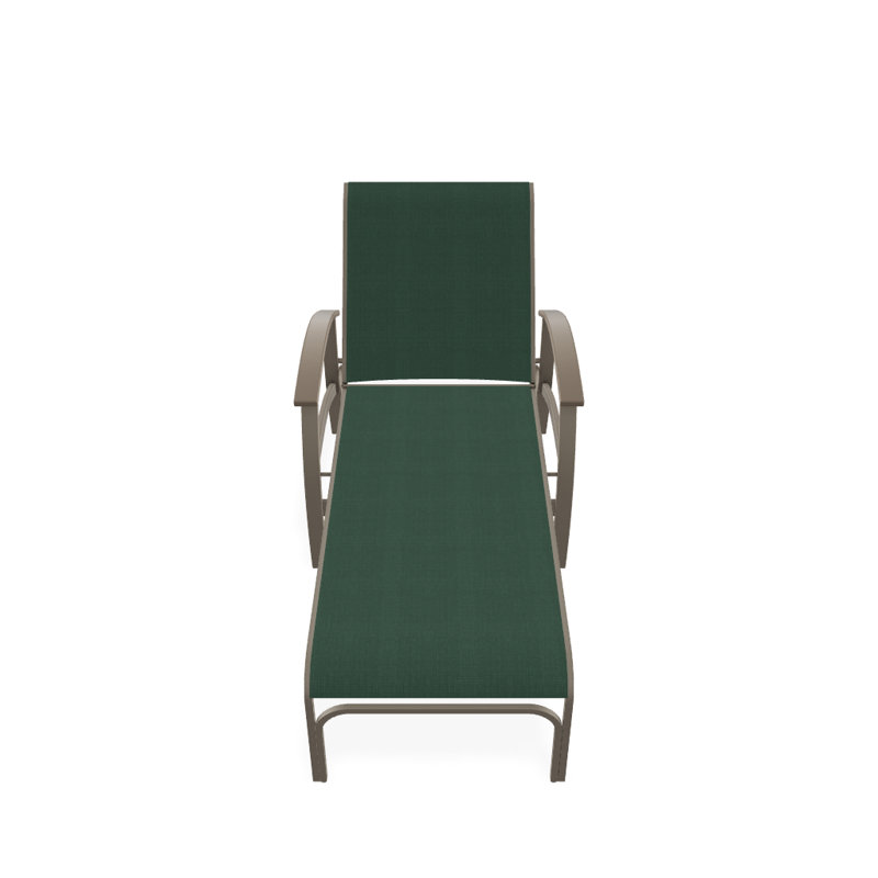 Belle Isle Outdoor Chaise Lounge, Desert P60, Textured Snow, Forest Forest Green 22D Sunbrella®