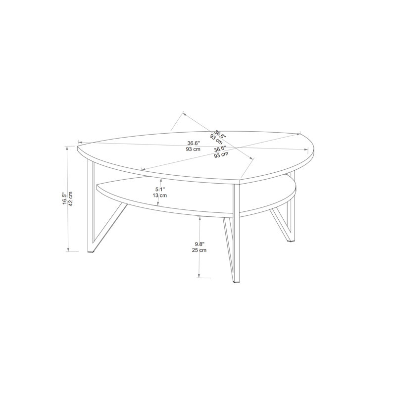 Flinn Three Leg Coffee Table, Atlantic Pine