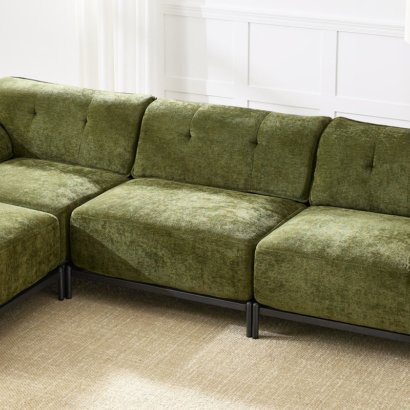 Chaise sans accoudoirs en chenille, Noir