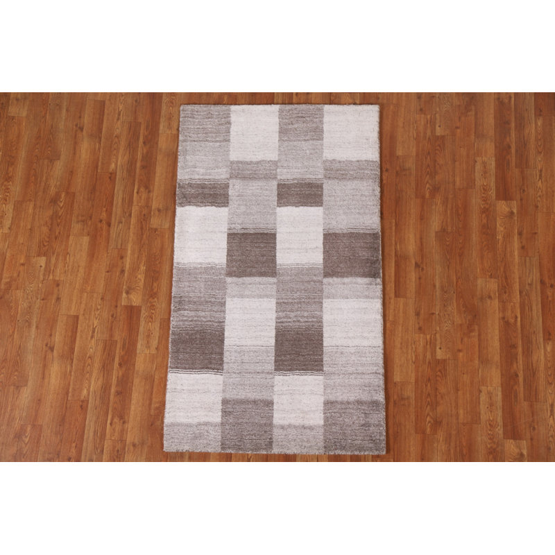 Checkered Gabbeh Oriental Area Rug 3x5