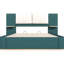Lit plateforme grand avec panneaux latéraux, coins arrondis aux orteils, lit luxueux enveloppé de tissu, coussins en cuir souple pour plus de confort, assemblage facile sans sommier tapissier, intégré