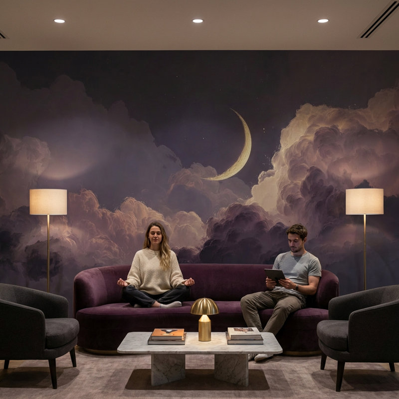 Dreamy Night, 100"x96", Peler et coller