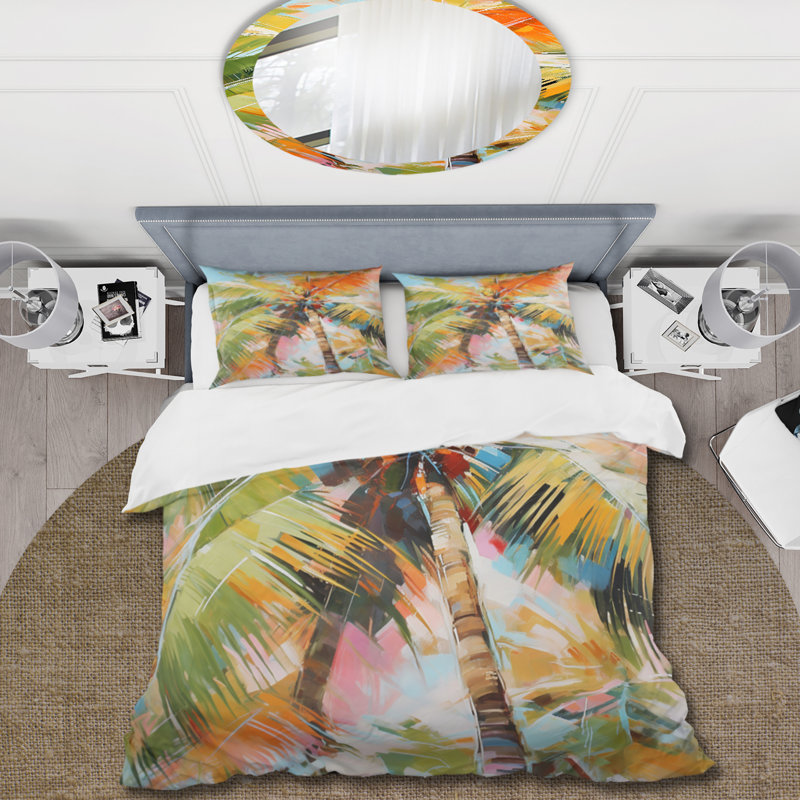 Ensemble de housse de couette en microfibre / polyester Palm Trees Palm VII Bedding
