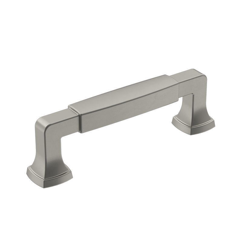 Poignée d'armoire en nickel satiné de centre à centre Stature 3-3 / 4 pouces (96 mm), Nickel satiné, 3 3/4"