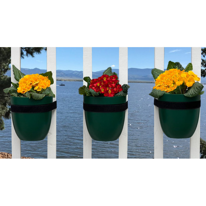 Ethelwyn Railing Planter, Forest Green