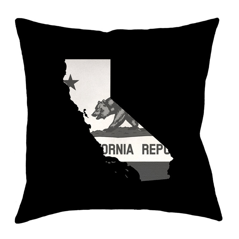 Housse de coussin et imprimé double face en faux lin brumit california, 18 po x 18 po, Noir