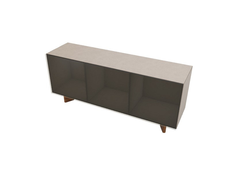 Buffets en cristal, 31.13"H x 71.38"W x 19.75"D, Matt Bronze / Walnut