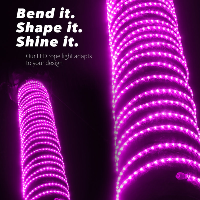 LED Rope Light w/ 8 Mode, 120" L, Pink