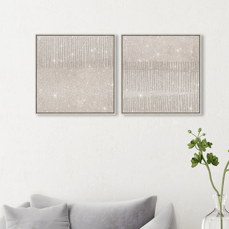 Minimal Fence Set Canvas Abstract Print by Oliver Gal, Black Frame, 12 x 12, 21"H x 21"W, Silver Floater Frame