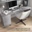 Bureau de 72 po avec huche, tiroirs, bureau d'ordinateur avec rangement Paelynn, bois moderne, gris platine-1513956273