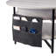 Table basse à plateau rond en fer avec rangement caché et finition gris ardoise, 35,3