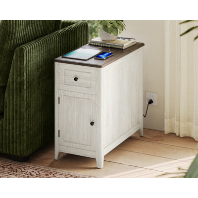Table de bout avec station de chargement et ports USB cachés