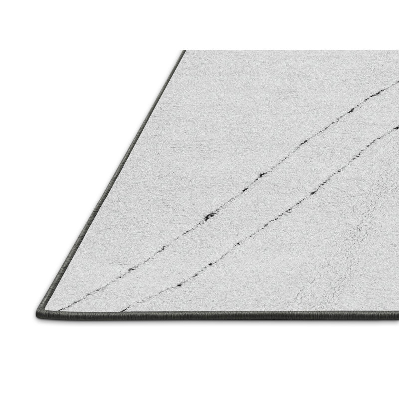 Tapis géométrique rectangulaire en laine et en polyester tissé à la machine 3 pi x 5 pi Cibola