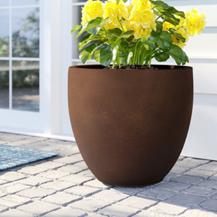  Worth Garden Plastic Urn Planters for Outdoor Plants, Tree  22'' Tall 2 Pack Round Classic Resin Flower Pots Indoor Beige Traditional  Front Porch 15 in Dia. Large Imitation Stone Decorative