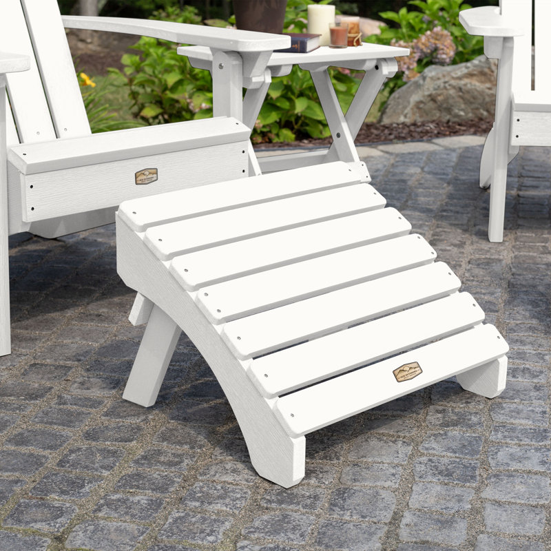 Mountain Bluff Adirondack Chair with Ottoman, White