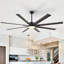 Ventilateur de plafond à 72 pales de 72 po en aluminium DEL avec lumière à intensité variable et télécommande-107162102-107162103