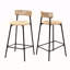 Tabourets de bar tissés à la main avec dossier, ensemble de 2 tabourets ronds en corde de papier avec repose-pieds pour îlot de cuisine et salle à manger