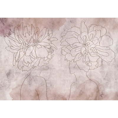 Papier peint abstrait, Fresque floristique