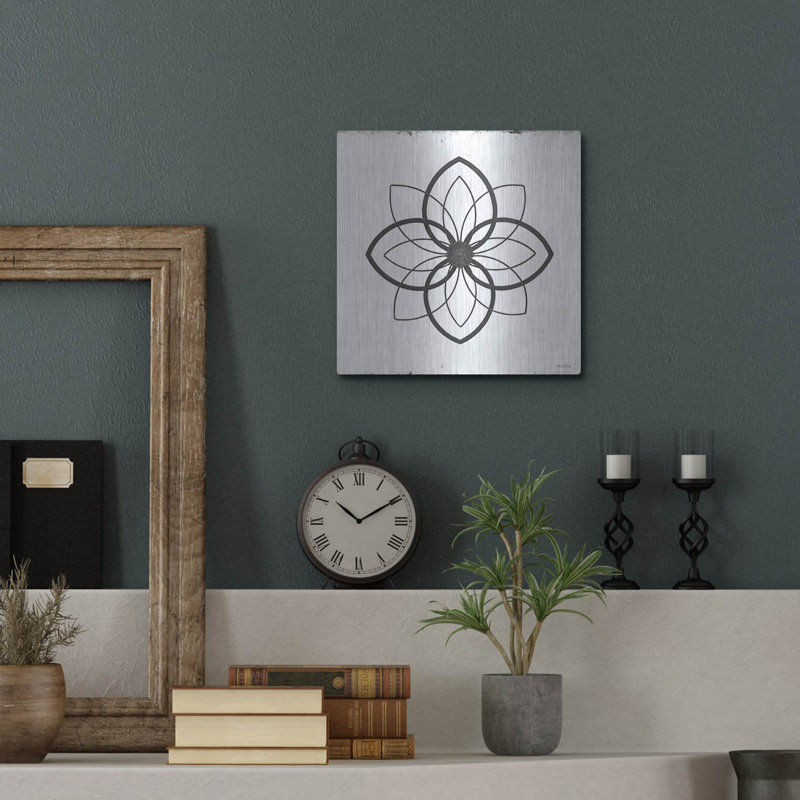 Luxe Metal Art «Metal Art On Stucco III» par Lori D «Metal Art On Stucco III» par Lori Deiter, H 12 po x l 12 po