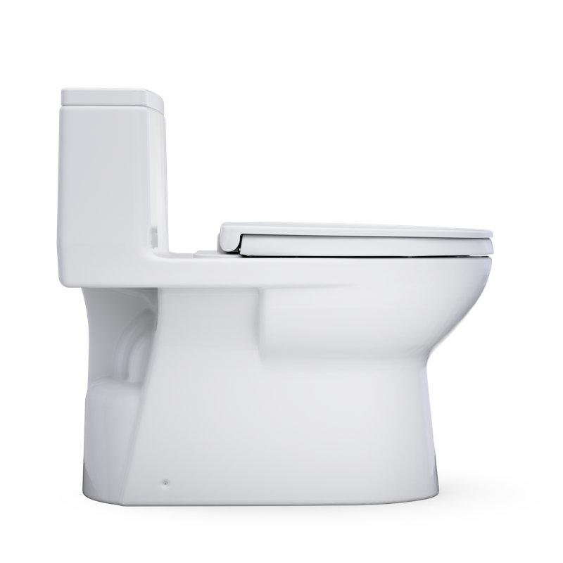TOTO Redington One-Piece Elongated 1.28 GPF WASHLET+ and Auto Flush Ready Universal Height Toilet with CEFIONTECT and SS124 SoftClose Seat, Bone - MS672124CEFG#03