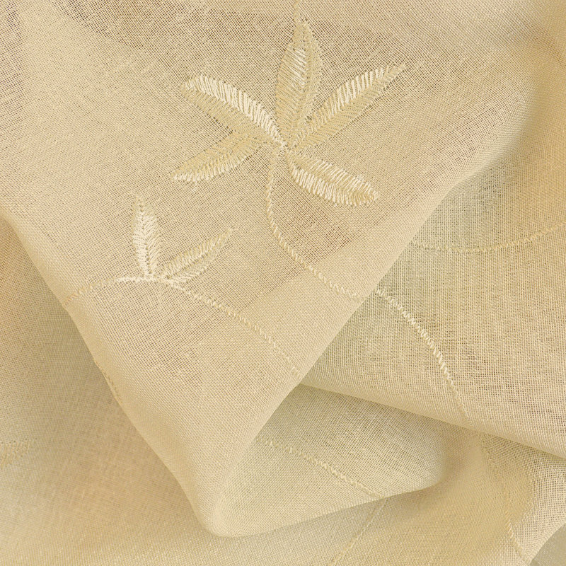 Elland Semi Sheer Curtain Single Panel, Custard, 52" x 84"